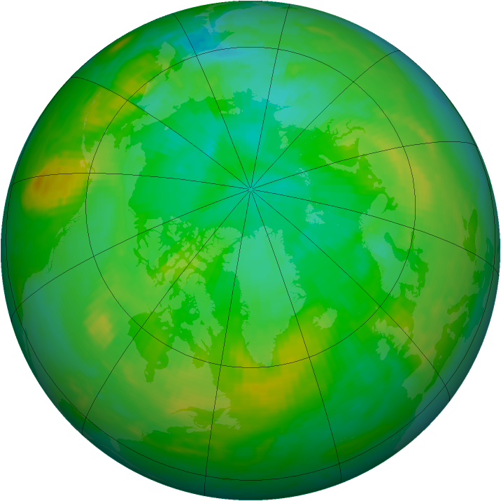 Arctic ozone map for 07 August 1982